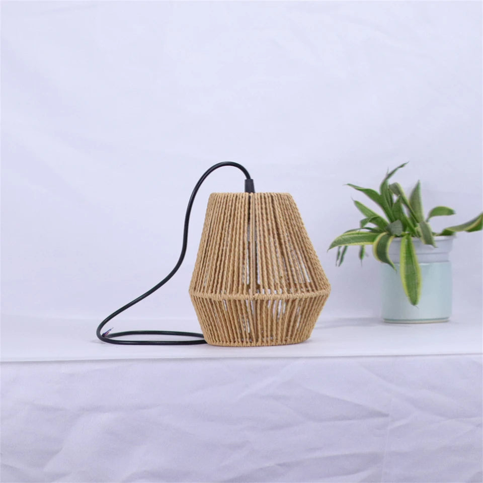 JOYINLED 3 Lights Rattan Chandelier with Hand Woven Wicker Shades, Boho Pendant Lighting for Kitchen Island Living Room Bedroom