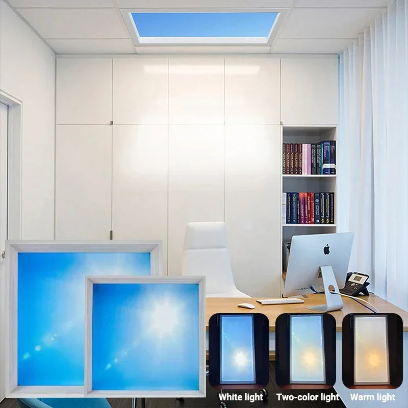 Blue ceiling light minimalist sky led lights square panel light for bedroom indoor Kids room lamp semi flush mount ceiling light