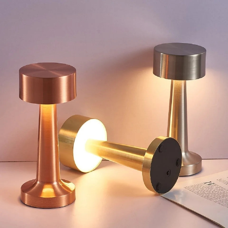 Touch Led Table Lamp Dumbbell Shape DimmableRechargeable Desk Lamp Night Light For Restaurant Hotel Bar Desktop Decorative Lamp