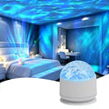 Starry Sky Galaxy Northern Lights, Water Wave LED Night Light 16 Color 360 ° Rotating RGB Remote Control Projector Light