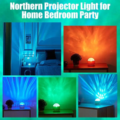 Dual-Scene Ocean Wave & 3D Water Ripple Projection Lamp 16-Color Change USB Powered Bedroom Decorative Night Light