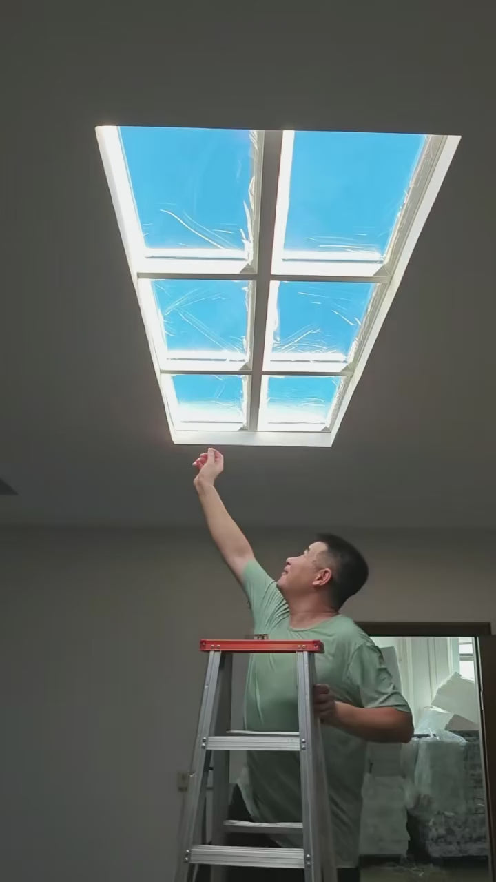 Blue ceiling light minimalist sky led lights square panel light for bedroom indoor Kids room lamp semi flush mount ceiling light